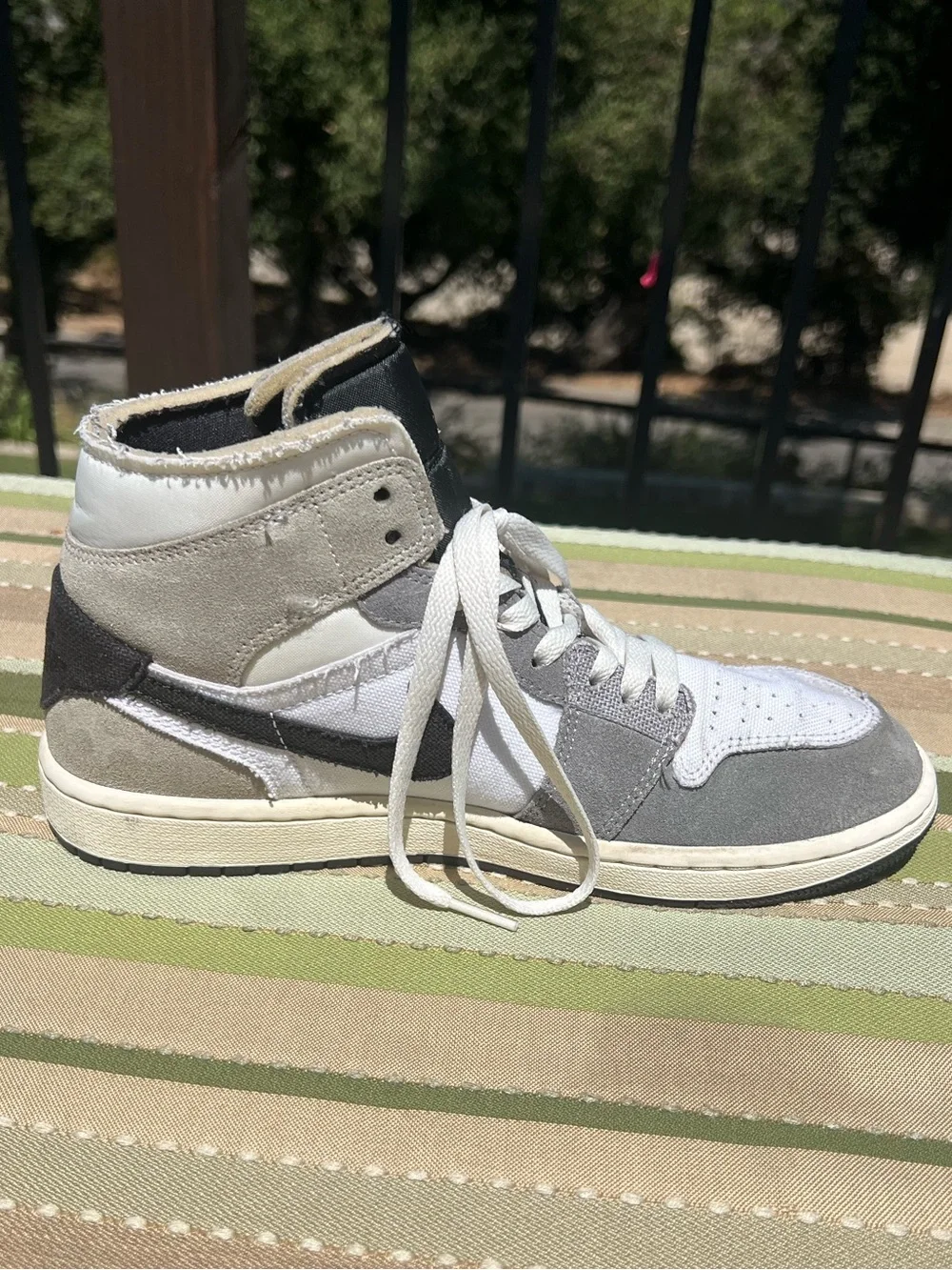 Nike Grey and White High-Top Sneakers